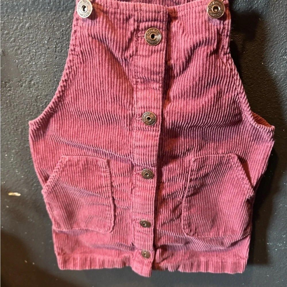 OshKosh B'gosh Rose Pink Corduroy Overall Dress Size 4T
